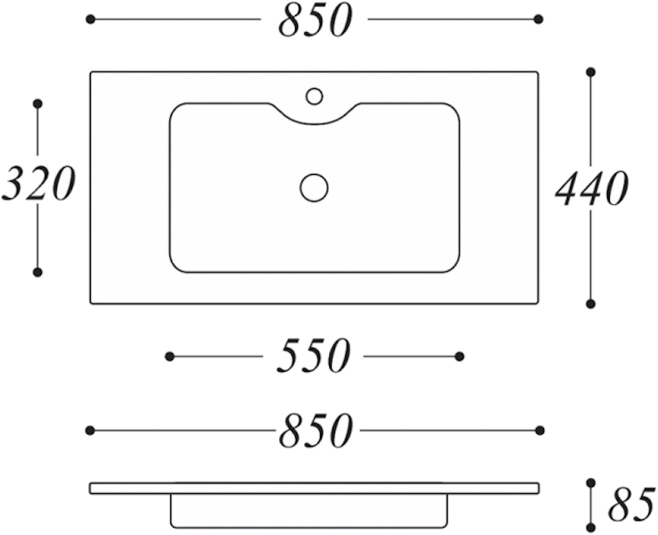 Схема (детальная фотография), накладные (на столешницу)
