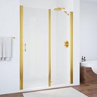 Душевая дверь профиль золотой стекло прозрачное Vegas-glass