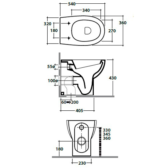Схема (детальная фотография), без бачка, со скрытым бачком