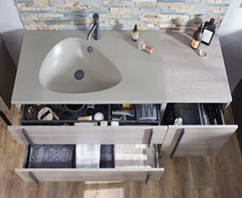 Тумба под раковину подвесная Jacob Delafon Nouvelle Vague 120 см фактурный дуб EB3036-E73 (детальная фотография), подвесная, пристенная