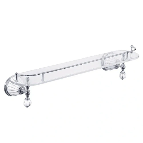 Полочка для ванной Migliore Olivia керамика с декором платина, хром - фото 3