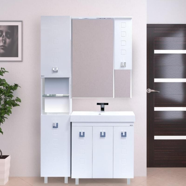 Шкаф-пенал напольный Misty Эллада 35 см белый, левый П-Элл05035-011БкЛ (детальная фотография), напольные