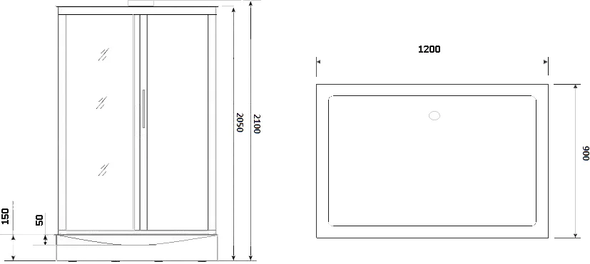 Душевая кабина Niagara Luxe 120х90 см хром 7711WBK (детальная фотография), 120х90