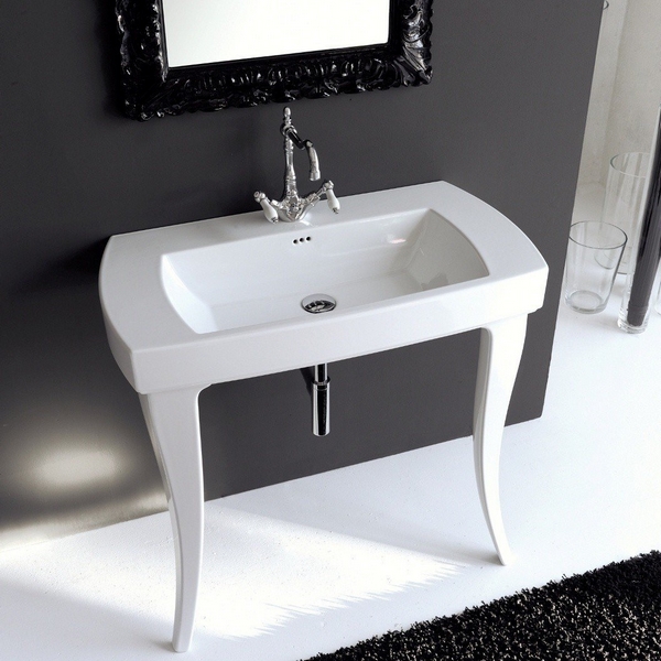 Раковина консоль ArtCeram Jazz JZL001 (детальная фотография), классические, ретро, декорированные