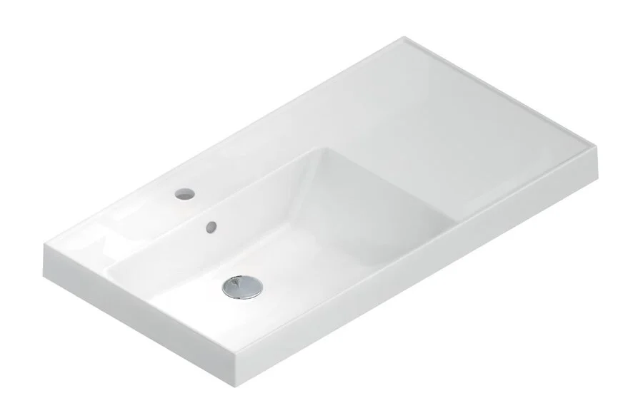 Раковина Kerama Marazzi Cubo CU.wb.90 см с крепежом (детальная фотография), белые