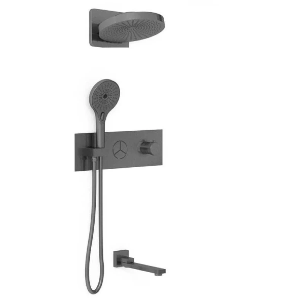 Душевой комплект Vincea вороненая сталь VSFW-432TI1GM (детальная фотография)