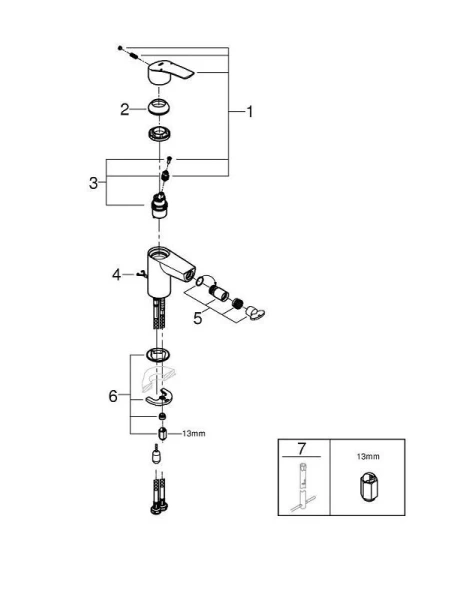 Смеситель для биде Grohe Eurosmart хром 32927003 (детальная фотография), современные, hi-tech