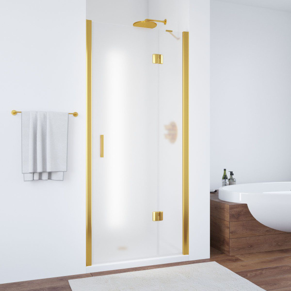 Душевая дверь профиль золотой стекло сатин Vegas-glass AFP TUR NOVO 100 09 10 R (детальная фотография)