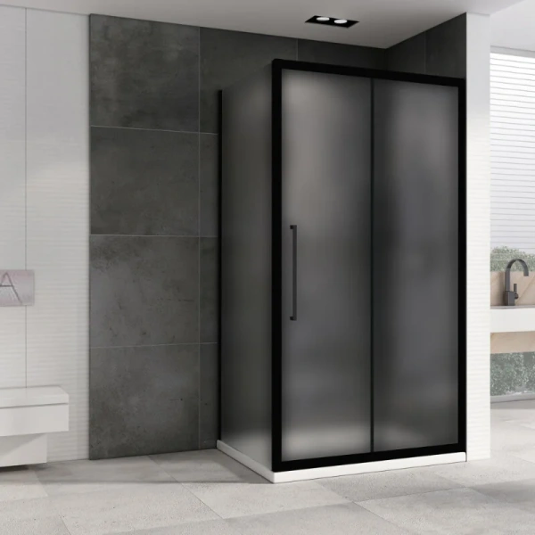 Душевой уголок Abber Schwarzer Diamant 120x100 см профиль черный, стекло матовое AG30120BMH-S100BM (детальная фотография), современные, hi-tech