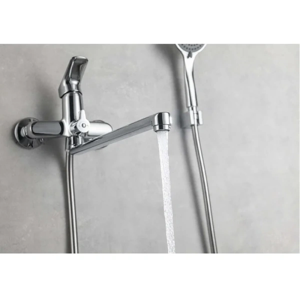 Душевой комплект Акватек Вега хром AQ1033CR (детальная фотография), современные, hi-tech