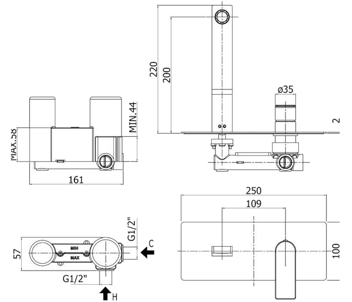 Схема (детальная фотография), для раковины