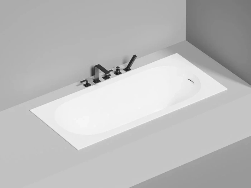 Ванна из искусственного камня Salini Ornella Kit 170x80 см белый глянцевый 102414G (детальная фотография), прямоугольные