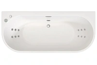 Гидромассажная ванна Радомир Вальс Макси 1-84-2-0-0-188, 180 x 80 см, рама-подставка, фронтальная панель съемная, слив-перелив, гидромассаж Optimum хром КУ 100, датчик уровня воды, массаж спины, белая