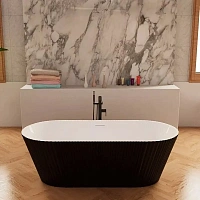 Ванна акриловая Frank F6103, 12514, 170 х 75 см, цвет белый/черный