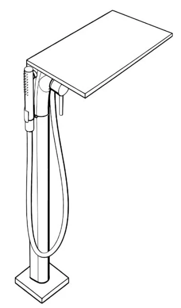 Смеситель для ванны напольный Axor Massaud 18450000 (детальная фотография), современные, hi-tech