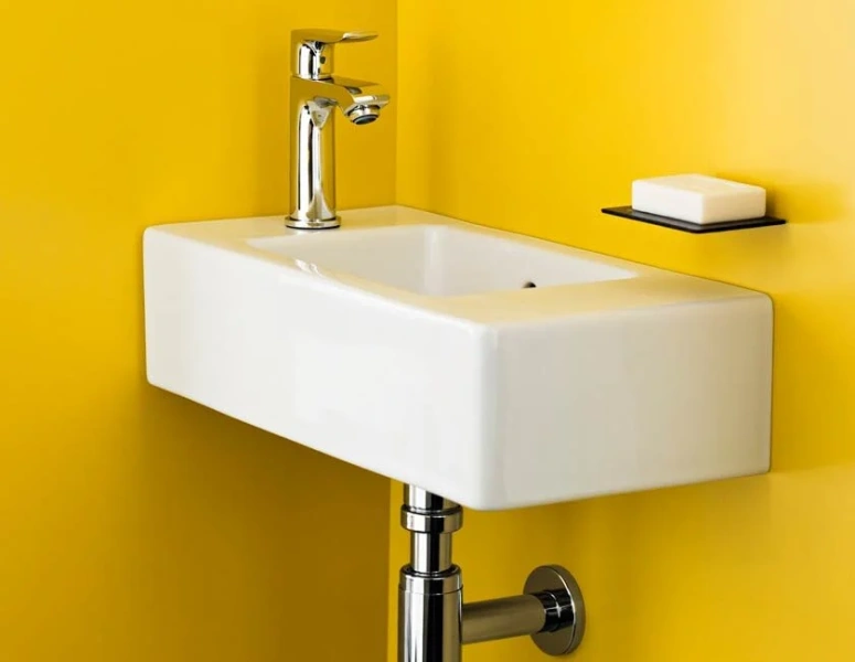 Смеситель для раковины Hansgrohe Metris со сливным гарнитуром 31088000 (детальная фотография), современные, hi-tech