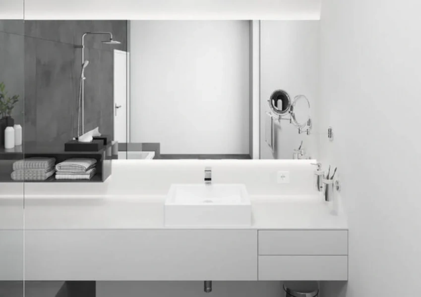 Смеситель для раковины Hansgrohe Vernis Shape с металлическим сливным гарнитуром 71590000 (детальная фотография), на столешницу