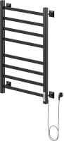 Полотенцесушитель электрический Ника Step 80/40 см черный матовый правый