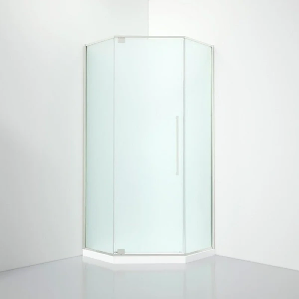 Душевой уголок Black&White Stellar Wind 100x100 см профиль хром, стекло матовое 8151000CF (детальная фотография)