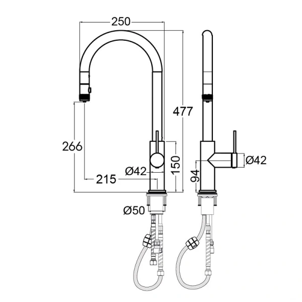 Смеситель для питьевой воды Paulmark Galant хром Ga213077-CR (детальная фотография), для кухни, для питьевой воды с фильтром