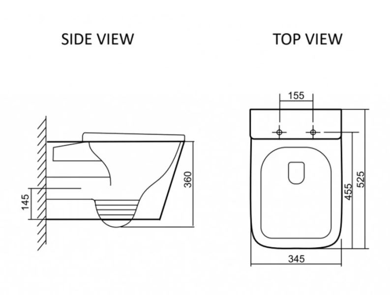 Унитаз подвесной SantiLine белый SL-5027 (детальная фотография), без бачка, со скрытым бачком