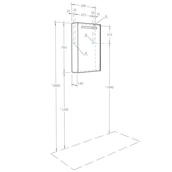Зеркальный шкаф с подсветкой Акватон Сильва 50 см дуб фьорд 1A215502SIW6L (детальная фотография), в наличии