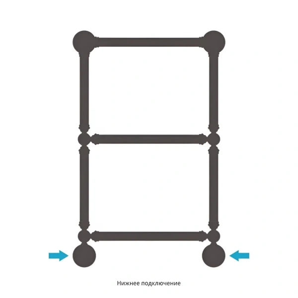 Полотенцесушитель водяной Сунержа Ренессанс 40х66 см сатин 071-0280-6640 (детальная фотография), лесенка, вертикальные