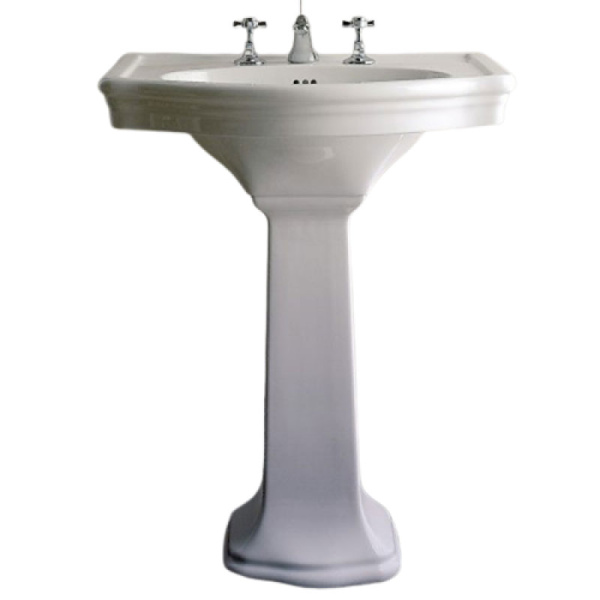 Раковина 71х53 см, смеситель на 3 отверстие, цвет белый, Devon&Devon New Etoile IBLG(3)FNET (детальная фотография), подвесные