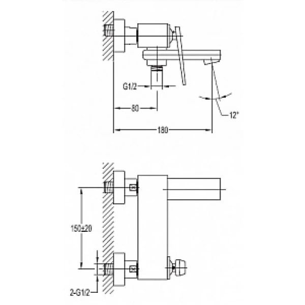 Смеситель для ванны Cezares Baden однорычажный BADEN-F-VD-01 (детальная фотография), для ванны