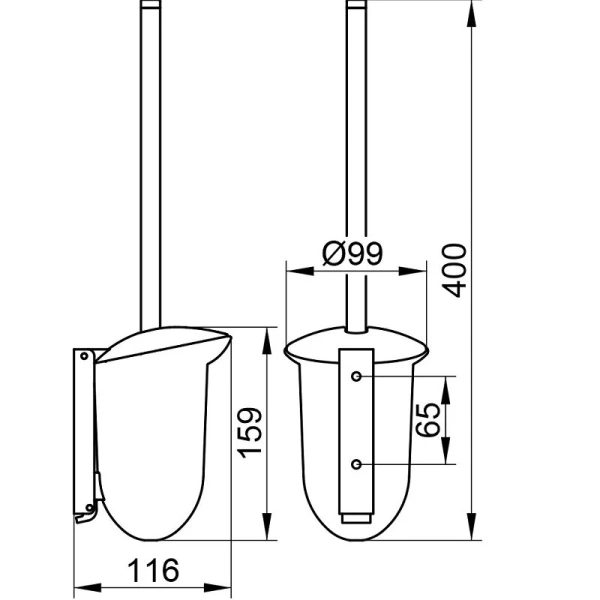 Ершик для ванной Keuco Astor 03864 03864 010100 (детальная фотография), современные, hi-tech