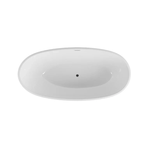 Ванна акриловая Grossman Fly, GR-1104MB, 170 x 75 см, отдельностоящая, внутри белая, снаружи черная матовая (детальная фотография), без гидромассажа