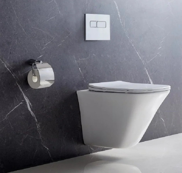 Унитаз подвесной BelBagno Marmi безободковый BB052CHR (детальная фотография), современные, hi-tech, прямоугольные