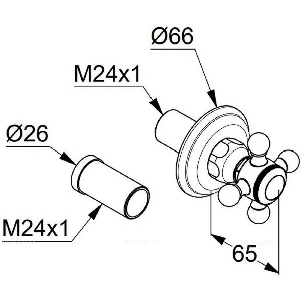 Переключатель потоков Kludi 1926 хром 518490520 (детальная фотография), по запросу
