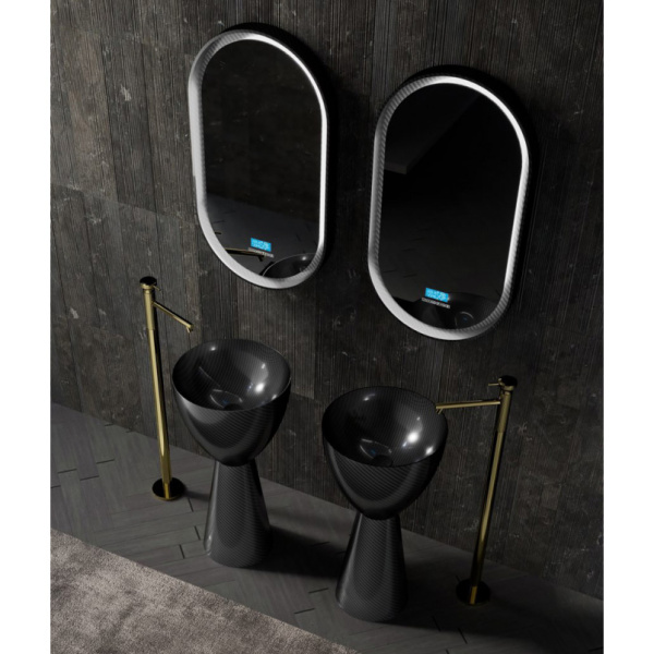 Раковина напольная Abber Karbon карбоновая AK2003 (детальная фотография), напольные, свободностоящие