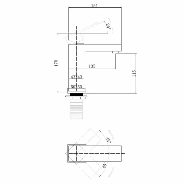 Смеситель для раковины Abber Daheim белый матовый AF8210W (детальная фотография), для раковины