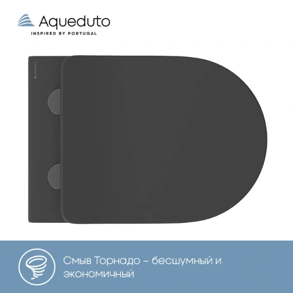 Унитаз подвесной Aqueduto CONE Plus черный матовый CONT0240 (детальная фотография), современные, hi-tech, круглые