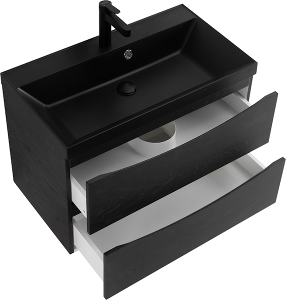 Тумба под раковину подвесная BelBagno Marino 80 см Rovere Cioccolato Amaro MARINO-800-2C-SO-RCA-P (детальная фотография), моноблок