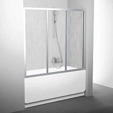 Шторка для ванны, профиль сатин, пластик рейн, Ravak AVDP3-170 40VV0U0241