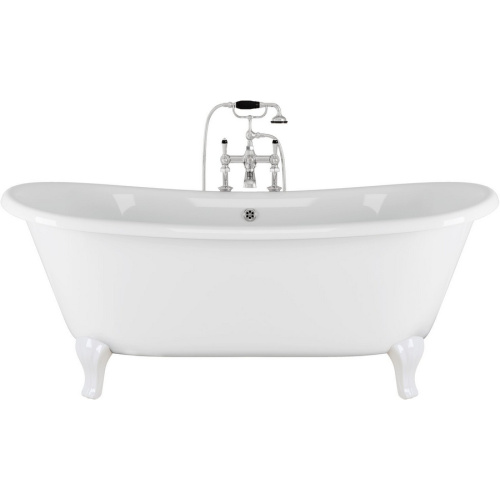 Ванна чугунная Devon & Devon Admiral 182х81 см без отверстий под смеситель, ножки белые 2MRADMIRALPDBIDD (детальная фотография), чугунные