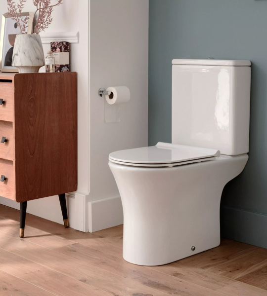 Унитаз компакт Jacob Delafon Aleo UJAL102-0 c технологией rimless (детальная фотография), с бачком