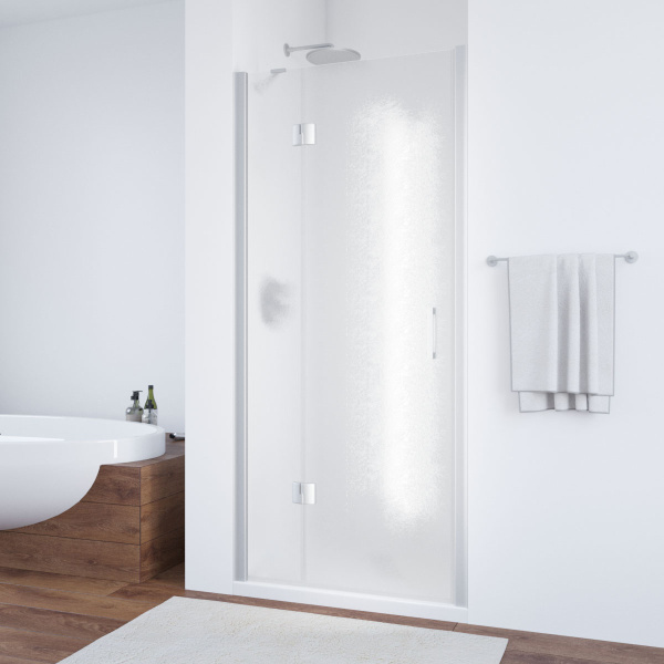 Душевая дверь профиль матовый хром стекло шиншилла Vegas-glass AFP NOVO 100 07 02 L (детальная фотография)