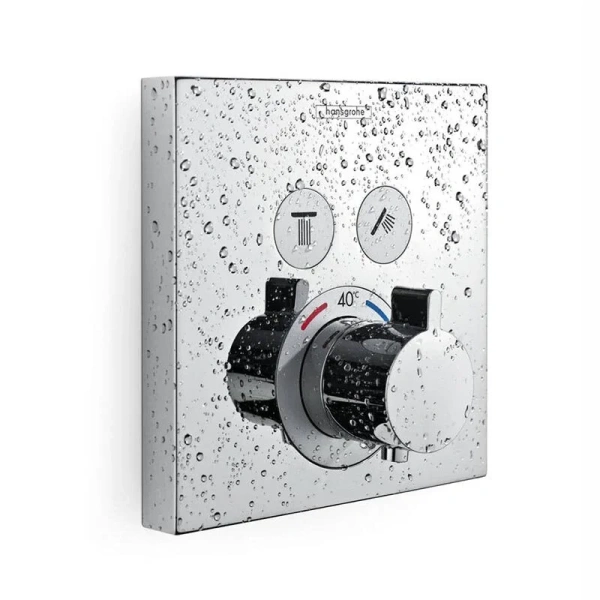 Смеситель для душа Hansgrohe Shower Select внешняя часть, хром 15763000 (детальная фотография), скрытого монтажа, встраиваемые в стену