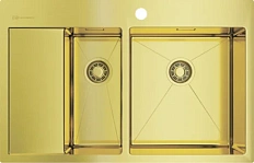 Мойка для кухни Omoikiri Akisame 78-2-LG-R 78 см светлое золото чаша справа