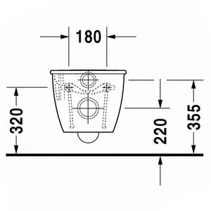 Унитаз подвесной Duravit Darling New 2545090000 (детальная фотография), без бачка, со скрытым бачком