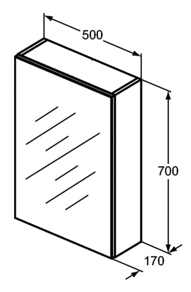 Зеркальный шкаф Ideal Standard Mirror&Light 50 см алюминий T3588AL (детальная фотография), в наличии