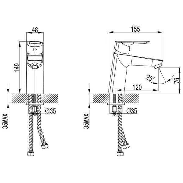 Смеситель для раковины IDDIS Vibe однорычажный VIBSB00i01 (детальная фотография), для раковины