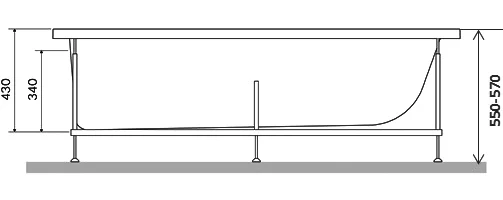 Каркас для ванны Am.Pm Gem 170х75 см с монтажным набором W90A-170-075W-R (детальная фотография), в наличии