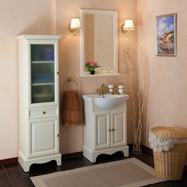 Пенал для ванной, петли слева, цвет слоновая кость матовый, фурнитура бронза, La Beaute Michel CMI.Sx.AVO.O.BR (детальная фотография) index_1