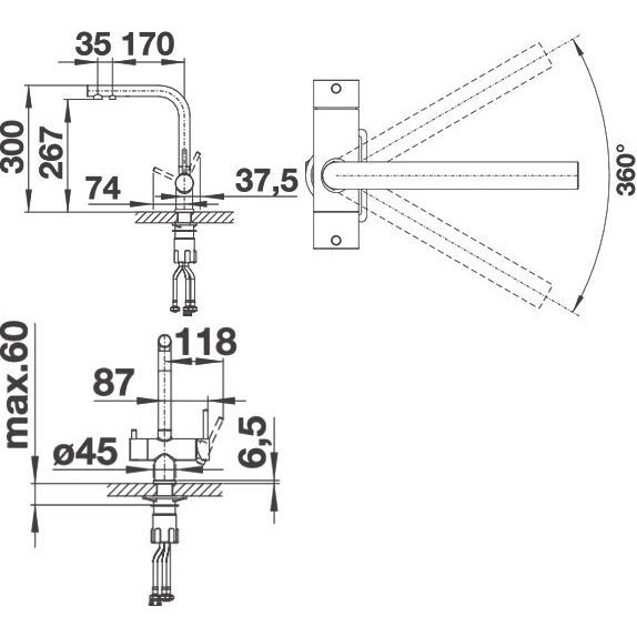 Схема (детальная фотография), высокие, округлая форма, для питьевой воды с фильтром