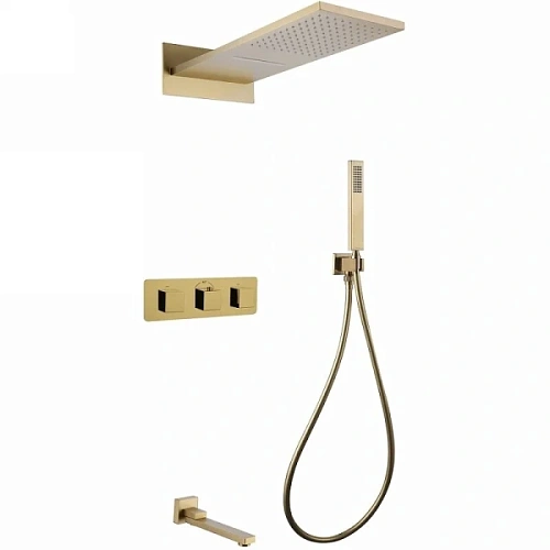 Душевой комплект Abber Daheim золото - фото 3
